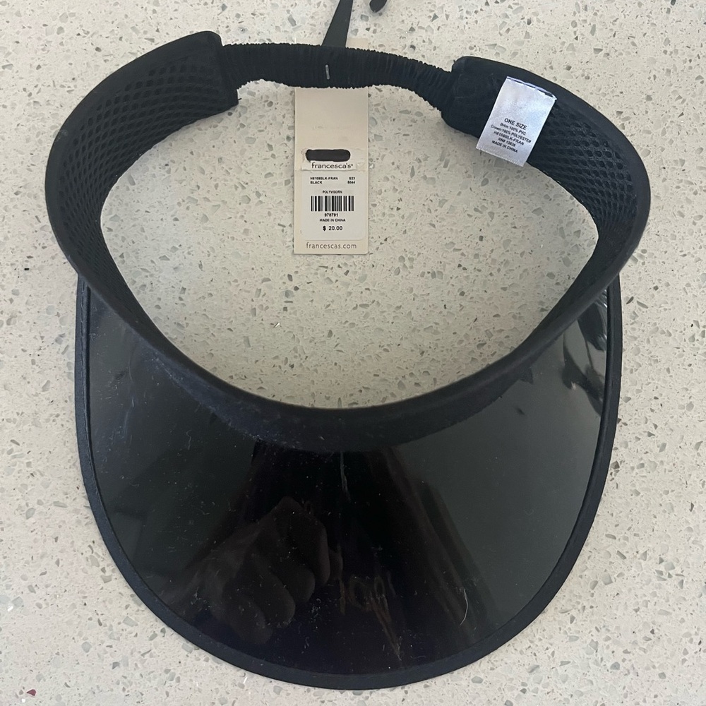 Francesca's Collections Black Visor Hat